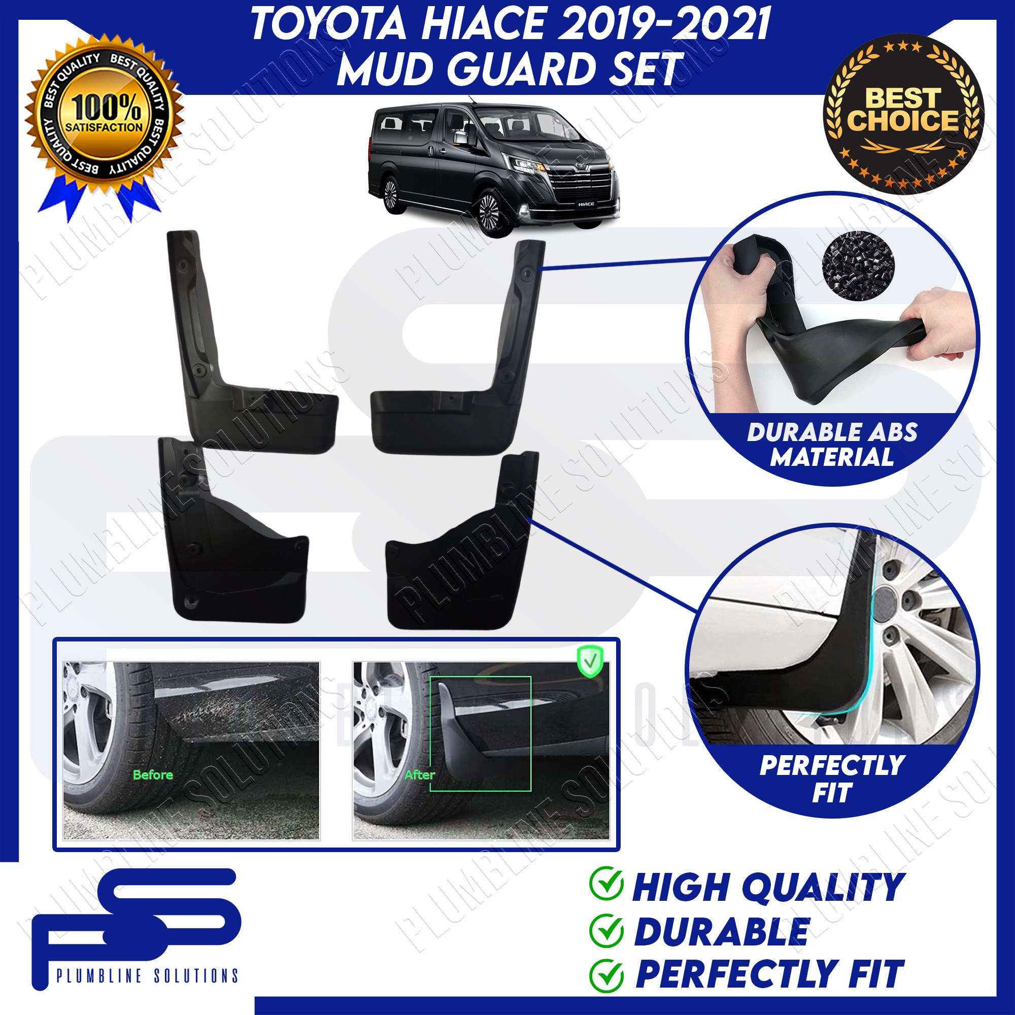 Mud Guard for Toyota Hiace 2019 2020 2021 Mudguard Mud Flaps Splash