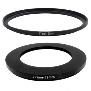 77mm-52mm 77mm to 52mm Black Step Down Ring Adapter for Camera & 77mm to 82mm Step-Up Filter Ring Adapter thumbnail