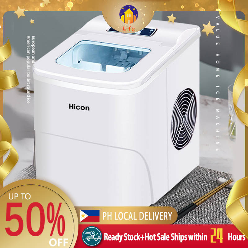 Hicon Portable New Type Ice Maker Home Mini Bar Coffee Shop Mini Square Automatic Ice Maker