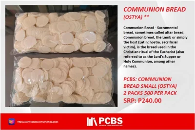 PCBS Communion Bread Small 2 PACKS (Ostya) Lord's Supper Element : Sacramental bread for church