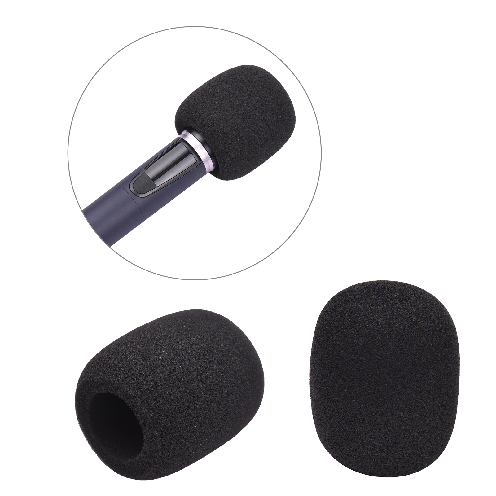 5Pcs Microphone Foam Windshield Windscreen Noise Reduction Sponge Mic Cover for Handheld Condenser Microphone