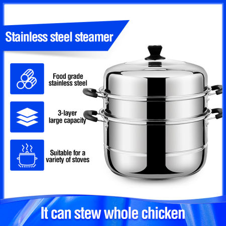 Stainless Steel Steamer Pot - 3 Layers for Siomai & Siopao