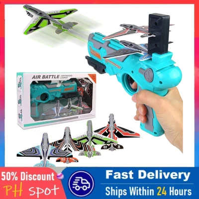Newly!! Foam Airplane Launcher Toys for Boys and Girls Outdoor Sports Play Safety Gifts for Child