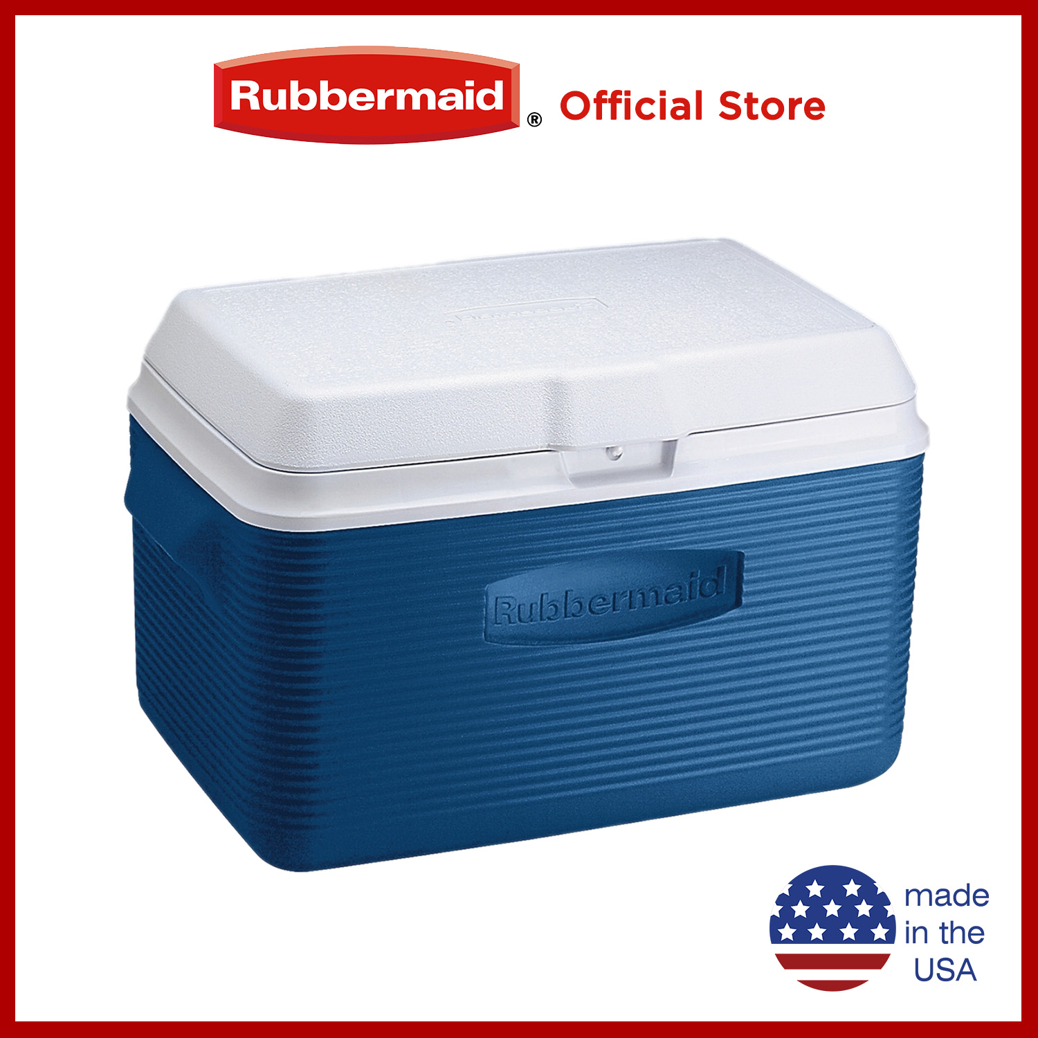 Rubbermaid 1931021 50 Blue Cooler With Side Swing Handles