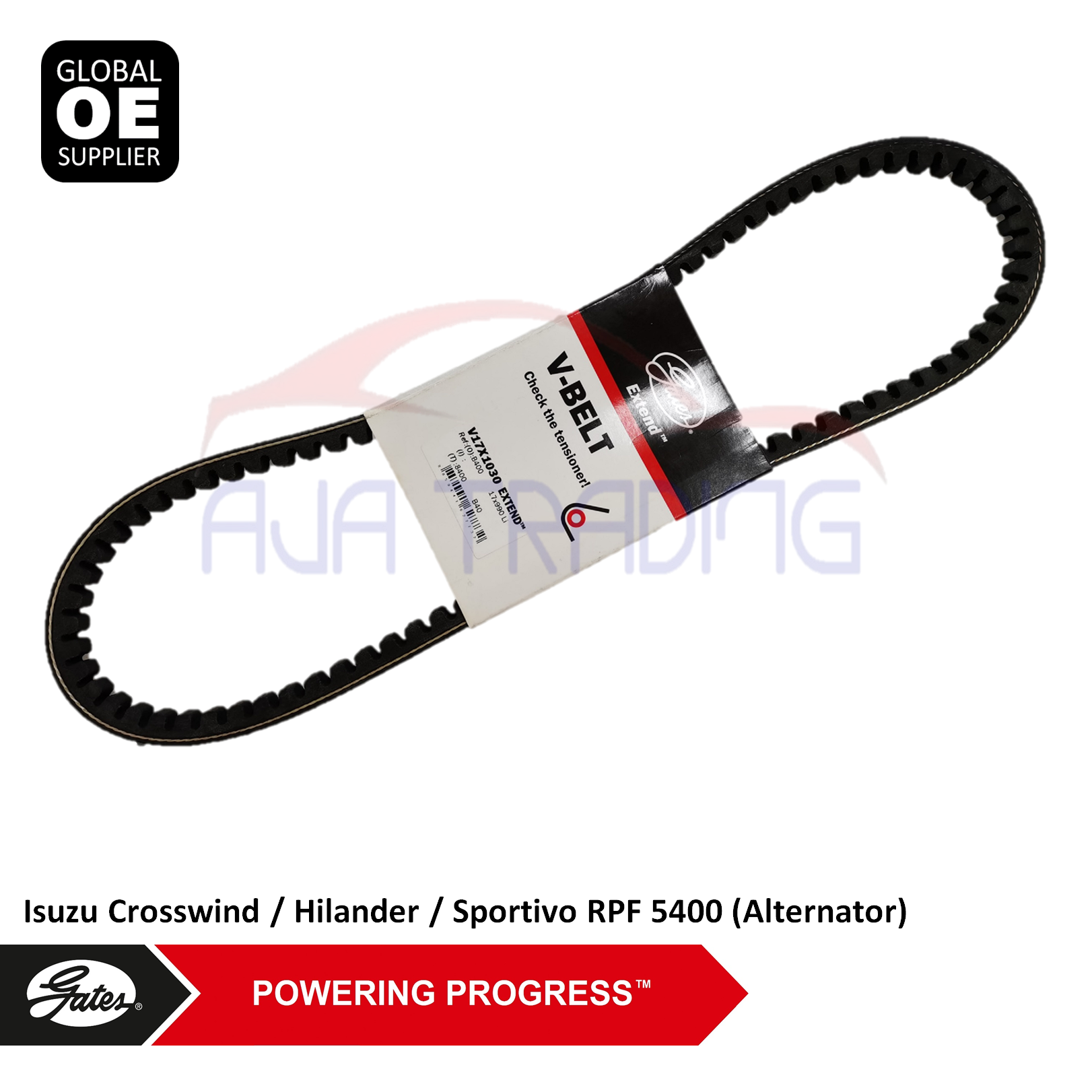 Gates V-Belt V17X1030 (RPF 5400) Alternator Belt for Isuzu