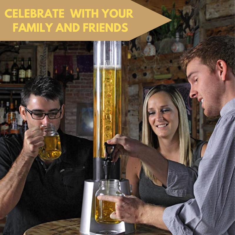 3L Beer Tower Drink Dispenser with Removable Ice Tube Everly Quinn Size: 101.5 oz.