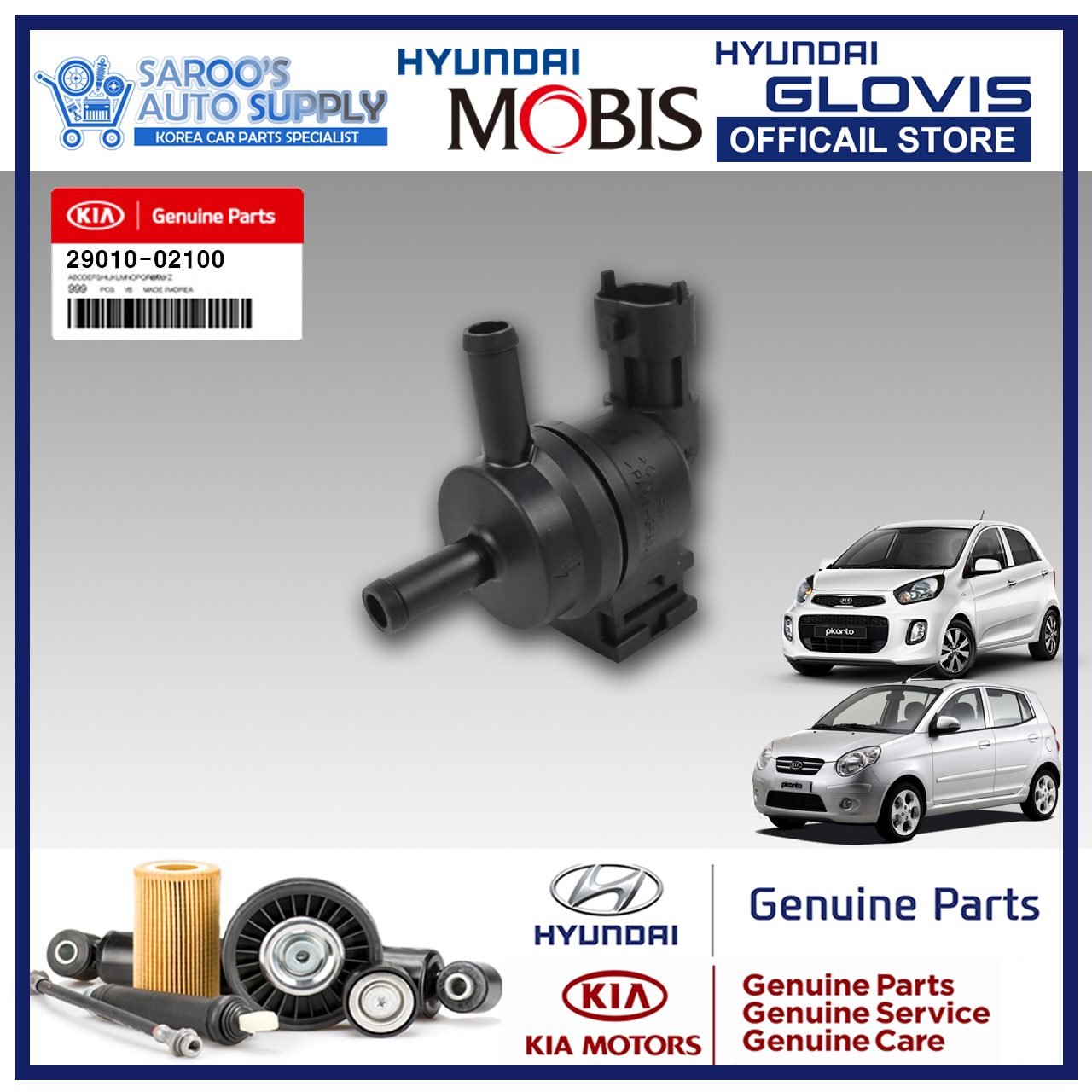 [Genuine] Purge Control Valve / Solenoid Valve For Kia Picanto , 20082016 , Gas, Original