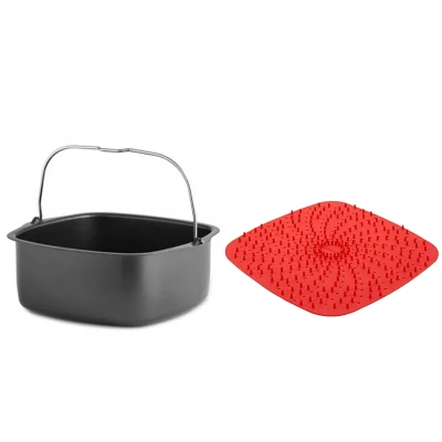 Air Fryer Non-Stick Baking Pan for Philips HD92 Air Fryer,Power Air Fryer,Silicone Oven Mitts Air Fryer Accessories