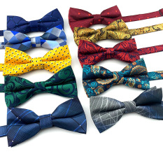 18 Styles of Korean Fashion Wedding Groom Bowknot Banquet Men’s Polyester Silk Bow Ties Bowties