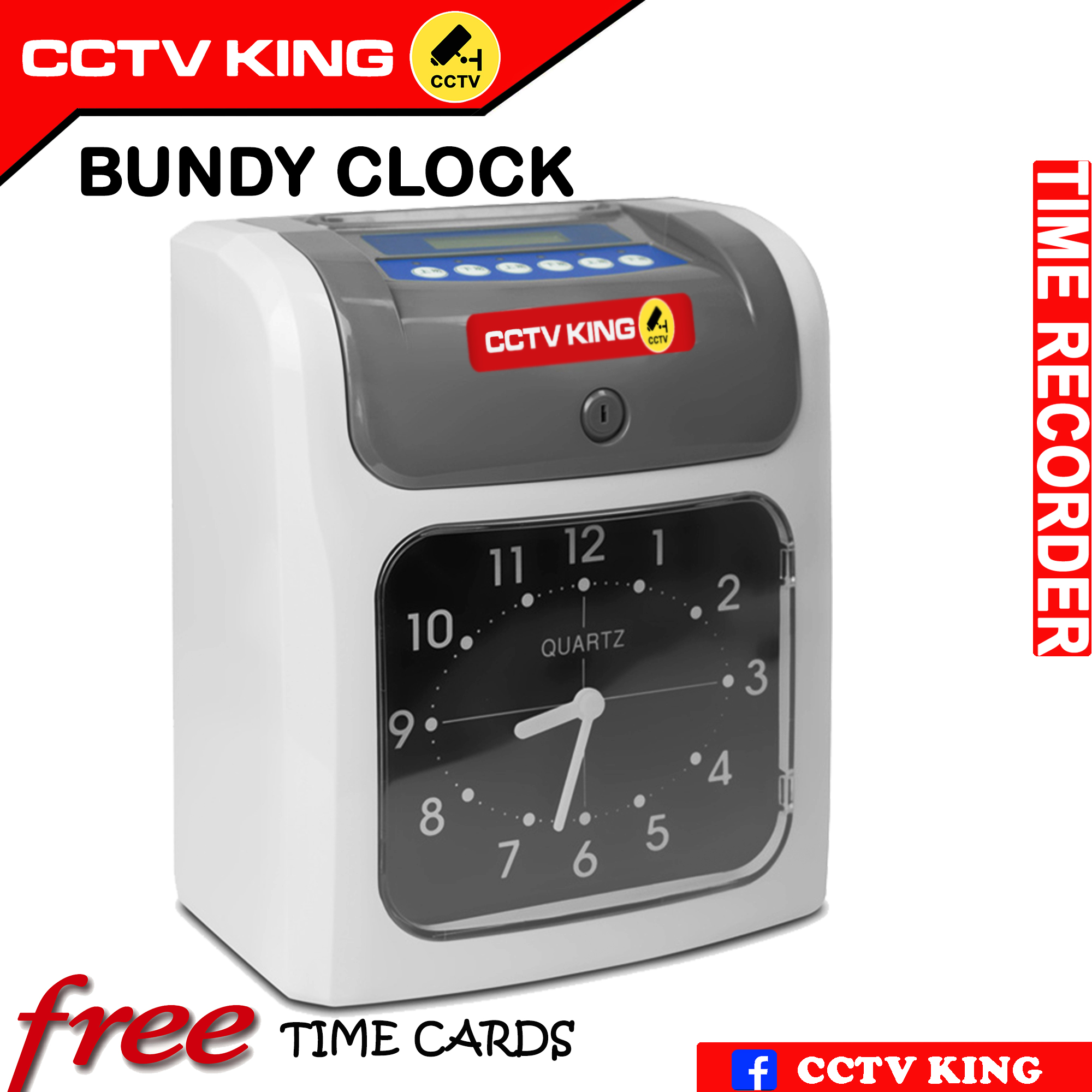 CCTV King Analog Time Recorder / Time Attendance / Bundy Clock Payroll