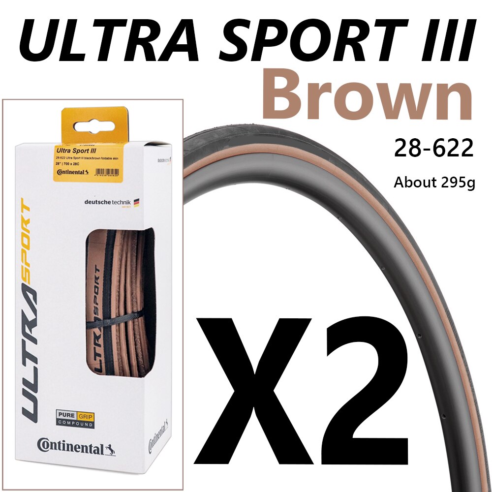 Continental Ultra Sport III 700x28 Black Brown Folding PureGrip Road Bike  Tire foldable tyre