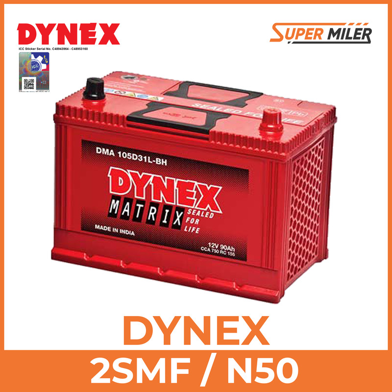 Dynex 2SMF / N50 Car Battery (Free Maintenance and 12 Months Warranty