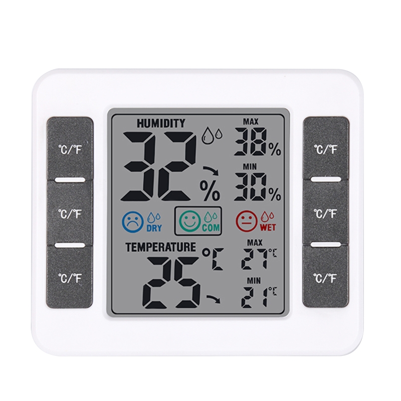 LCD Electronic Digital Wall Temperature Thermometer Hygrometer Humidity ...