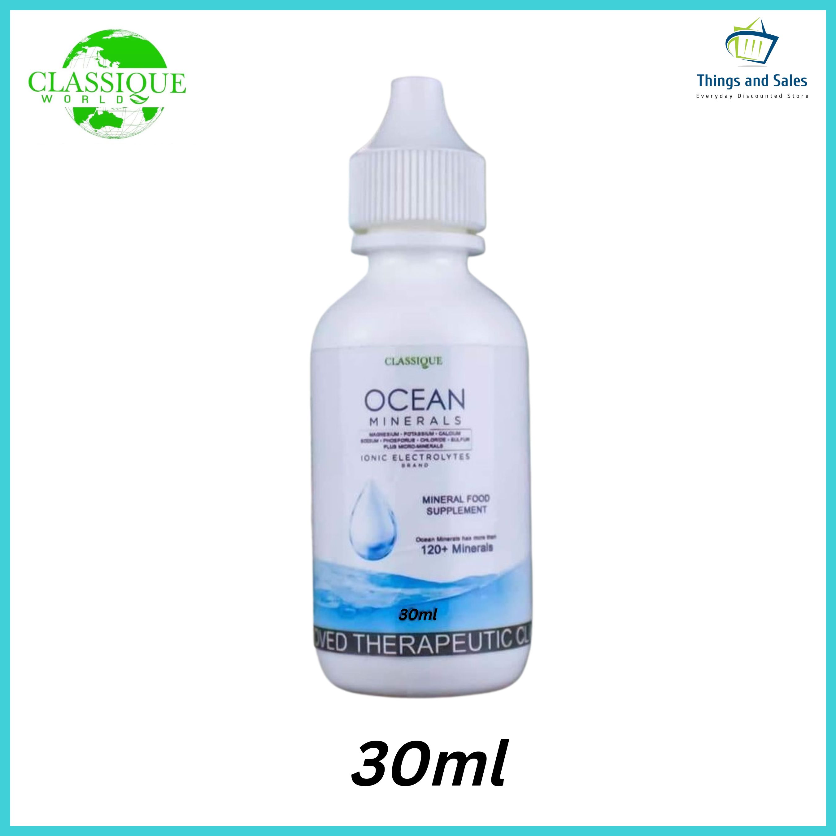OCEAN MINERALS drops to water 100 IONIC; Healthy Drops; Essential