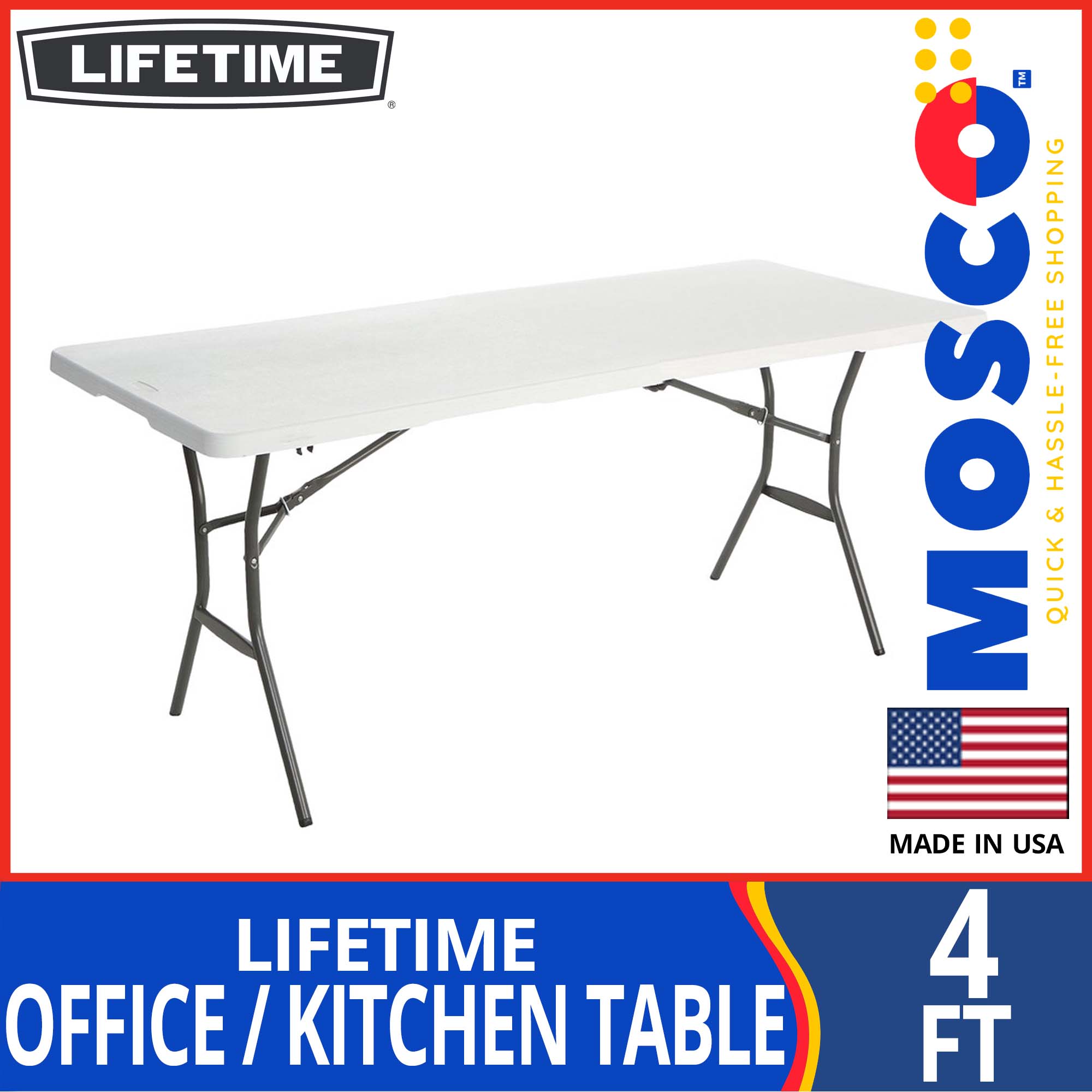 Lifetime 4 ft ORIGINAL Office / Kitchen Table, White Granite All for ...