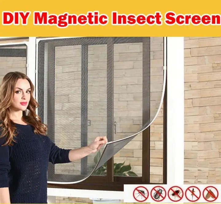 Kls Anti Mosquito Net Removable Large Window Screen Mesh Net Insect Fly Bug Mosquito Moth Door Netting