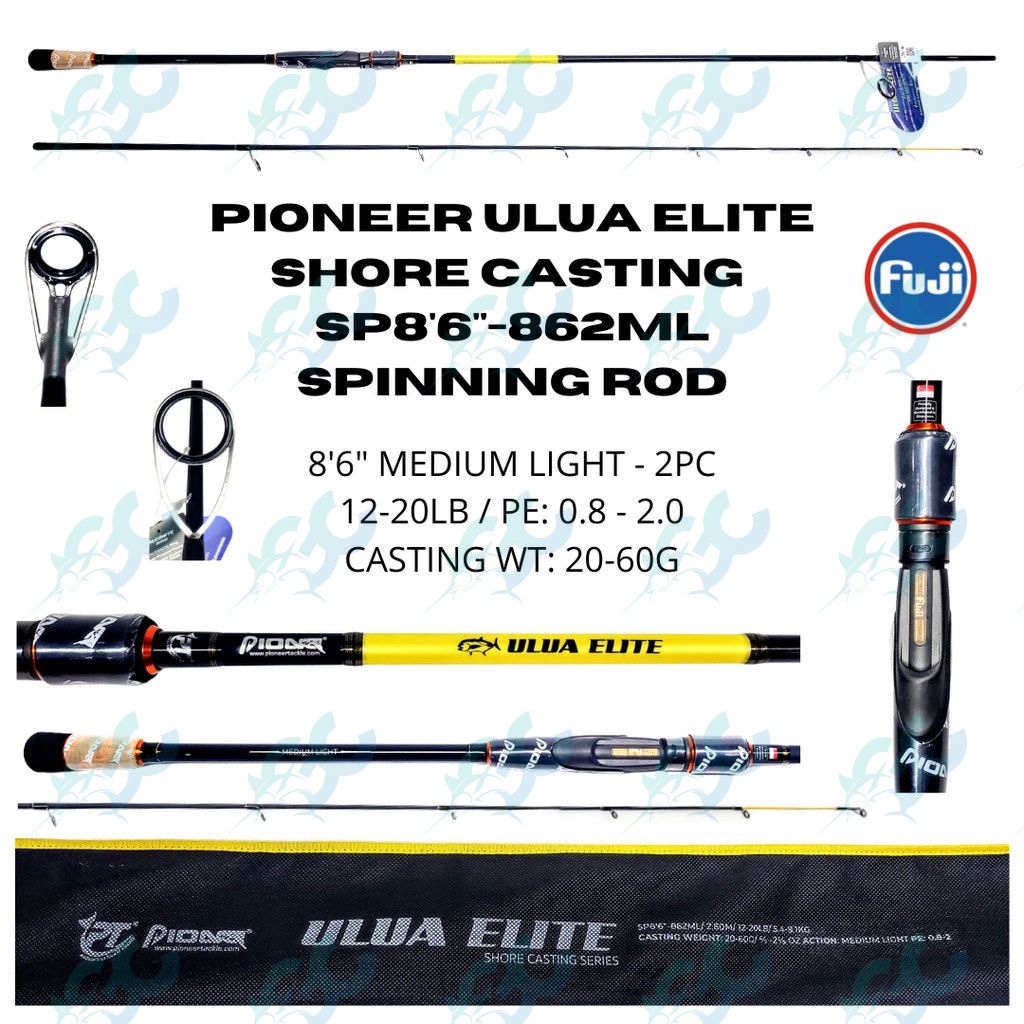 Pioneer Medium Light action ULUA LITE PRO Shore Casting Series 862ML 8ft 6  inches Spinning Fishing Rod
