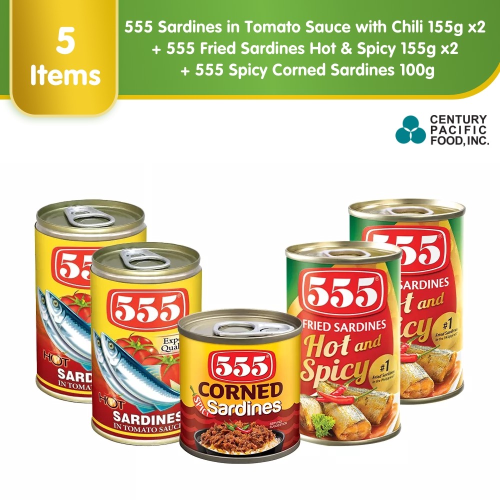 555 Sardines In Tomato Sauce With Chili 155g Pack Of 2 555 Fried