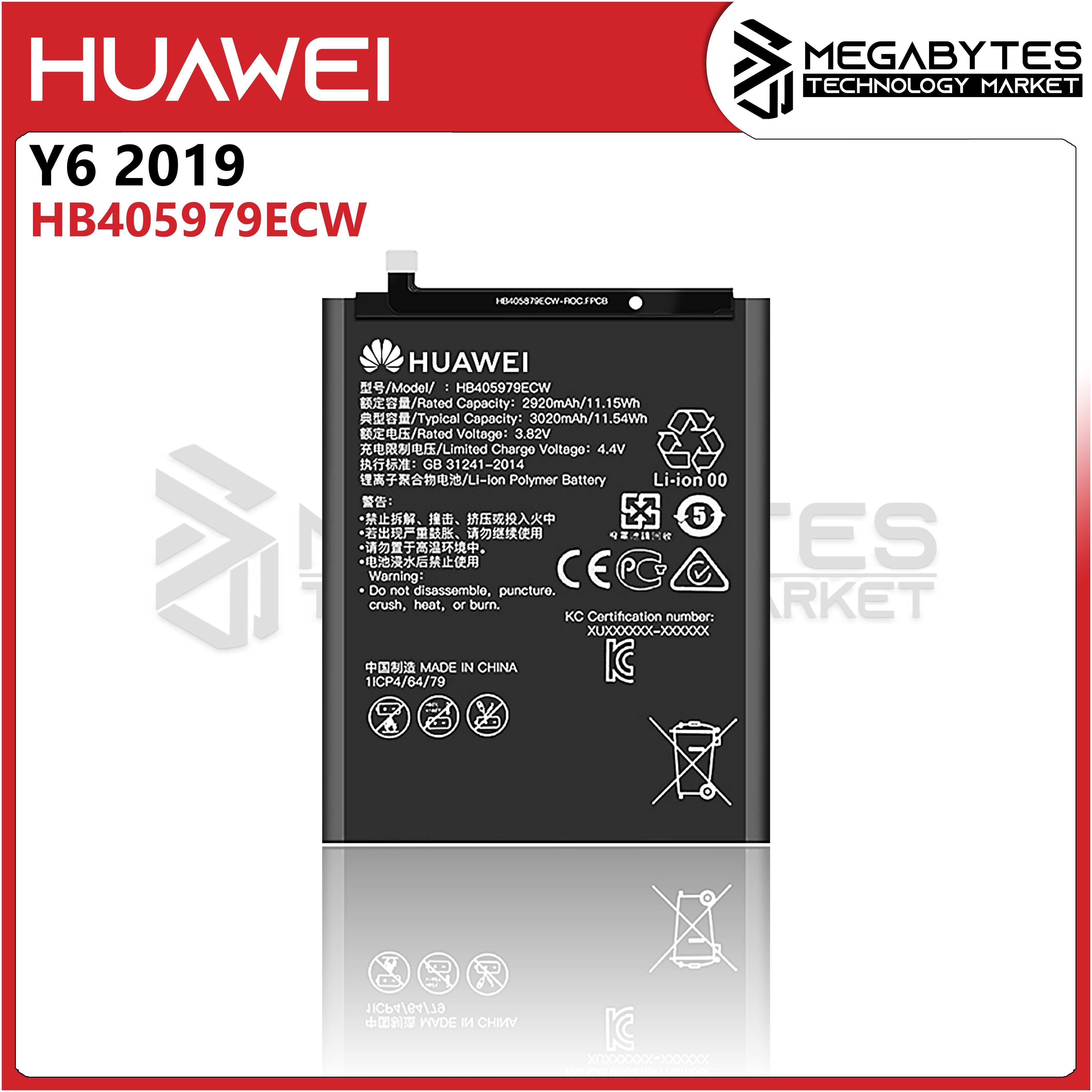 Batteria HB405979ECW Per Huawei Y6 2019 E Y6 Prime 2019 – Con Kit Di Attrezzi Per Sostituzione