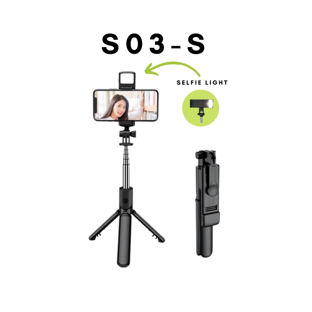 techzone-s03-s03-s-portable-selfie-stick-with-light-integrated-tripod