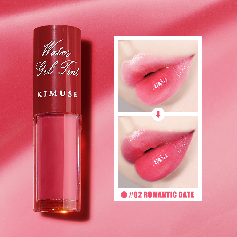 KIMUSE Water Tint Lip Gloss Gel Tint Longlasting & Waterproof Lip Make