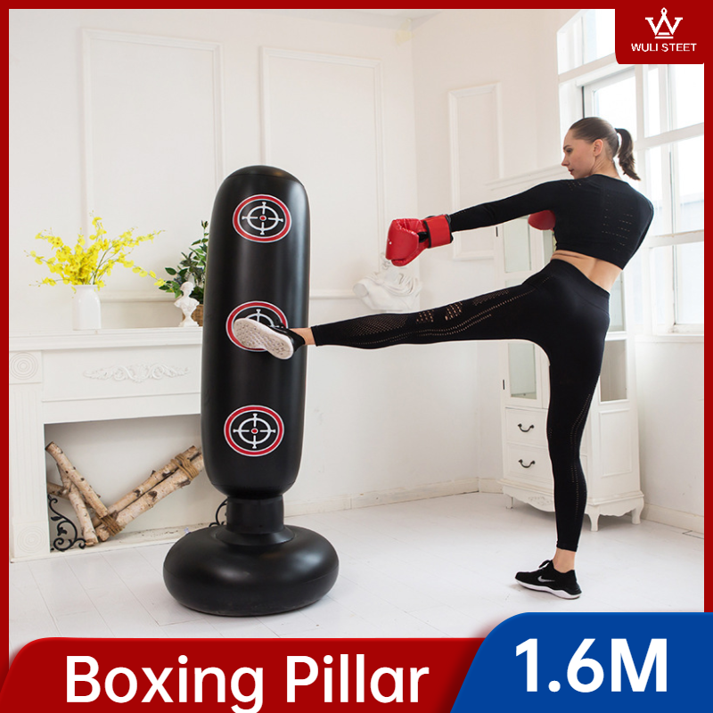 1.6m Kids Adult Inflatable Boxing Punching Bag Kick Training Tumbler Sandbag US 