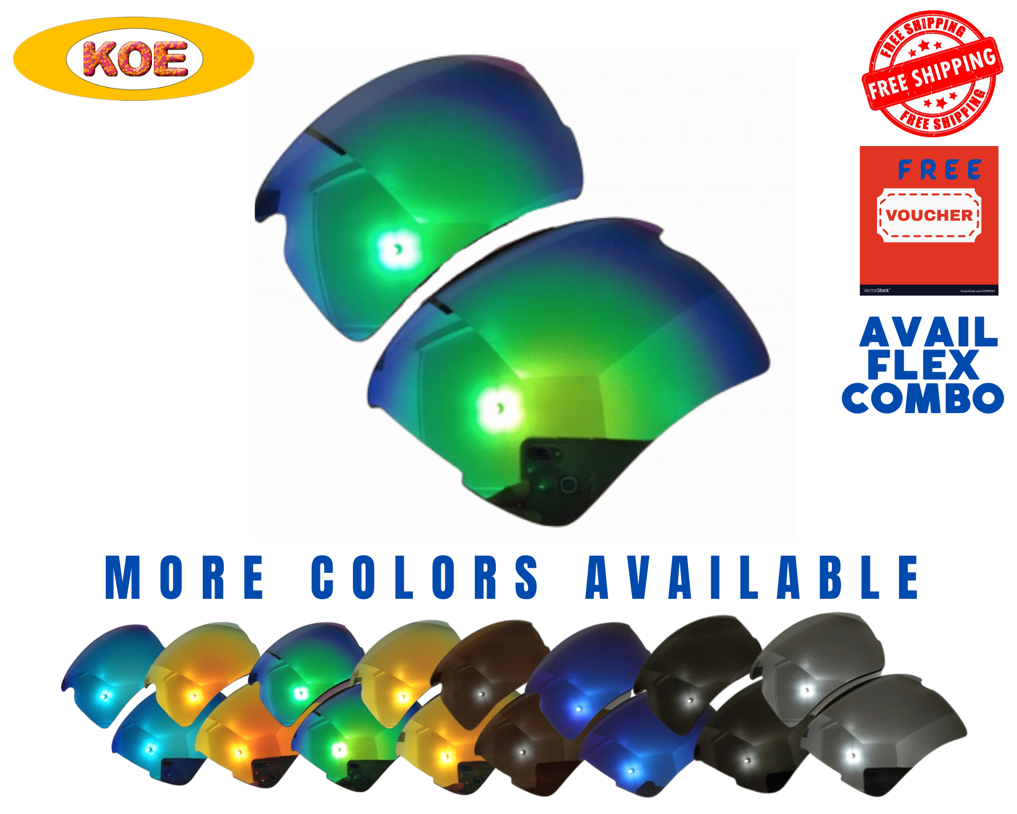 Flak jacket 2.0 XL Replacement Lenses Jade Iridium Polarized Lens by Krisman Optics, Not Prone