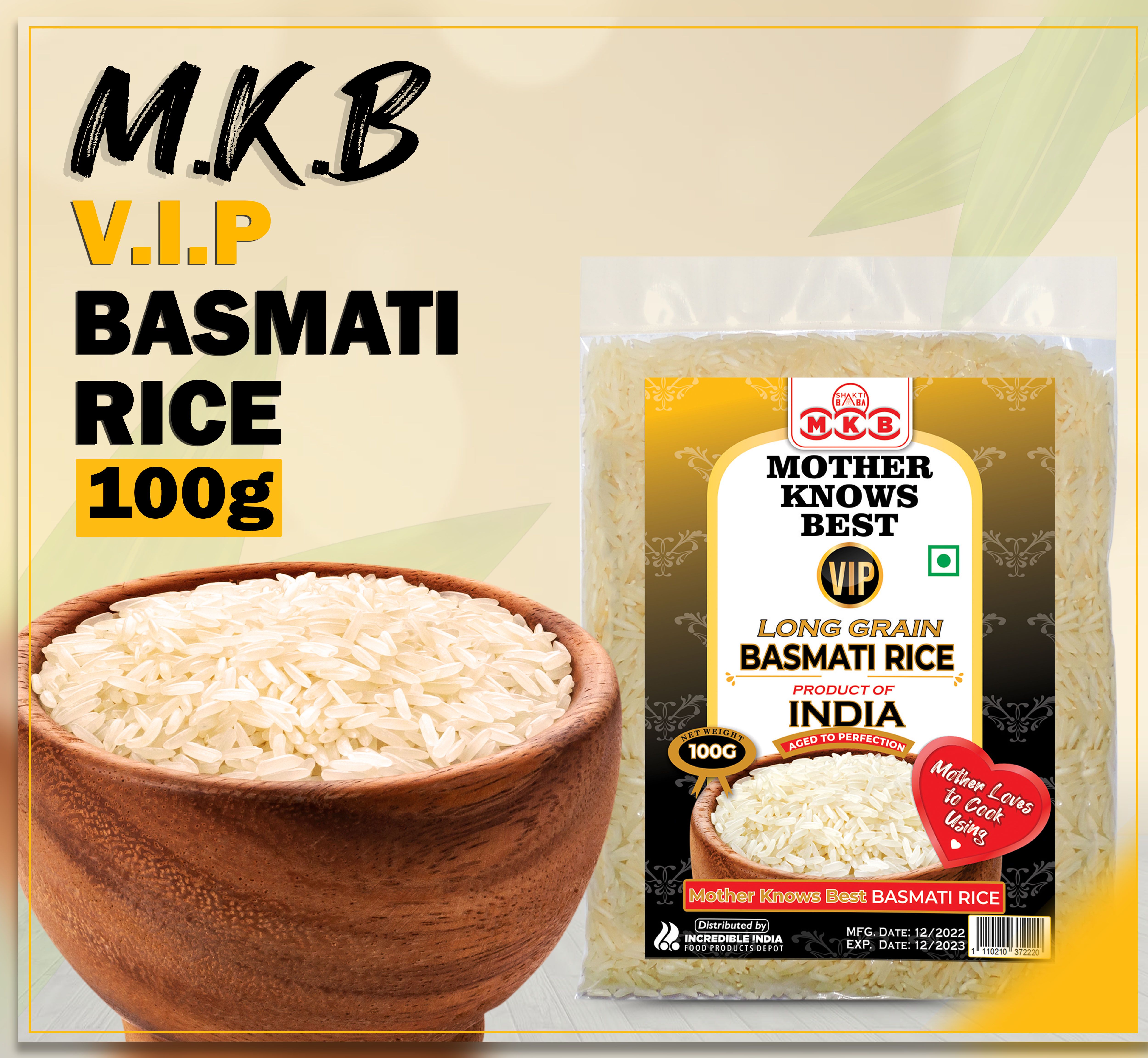 Mother Knows Best V.I.P Long Grain Basmati Rice 100g Lazada PH