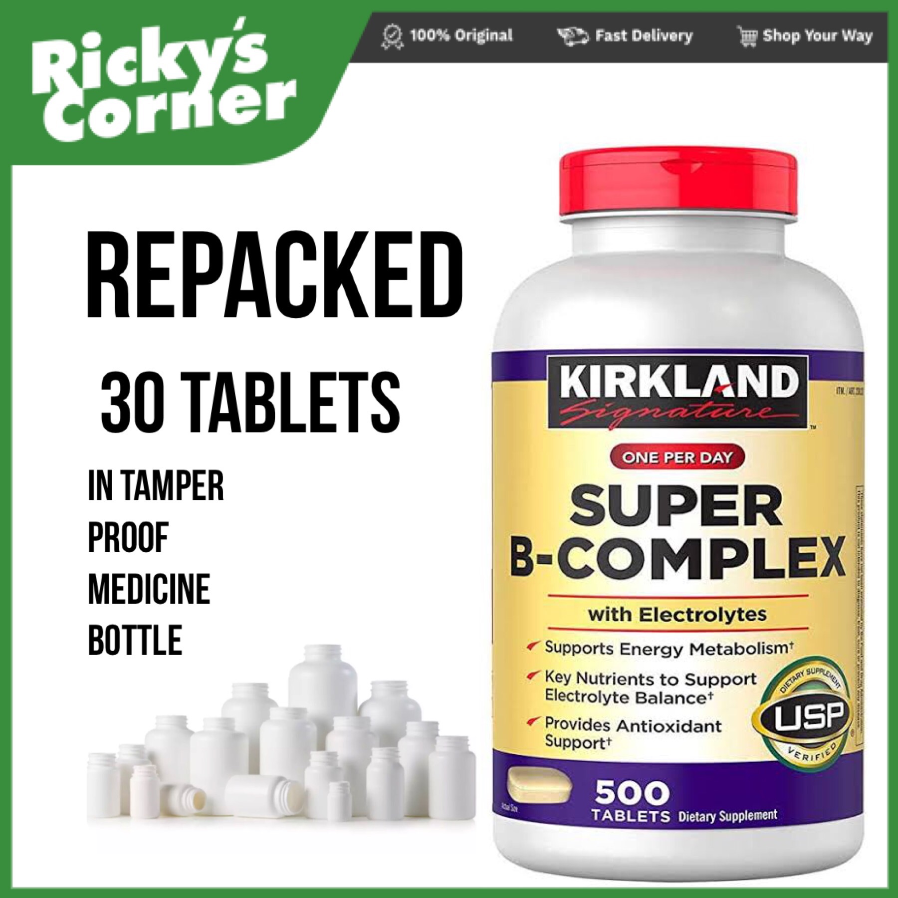 Kirkland super b complex 30 tablets REPACKED 100 AUTHENTIC Lazada PH
