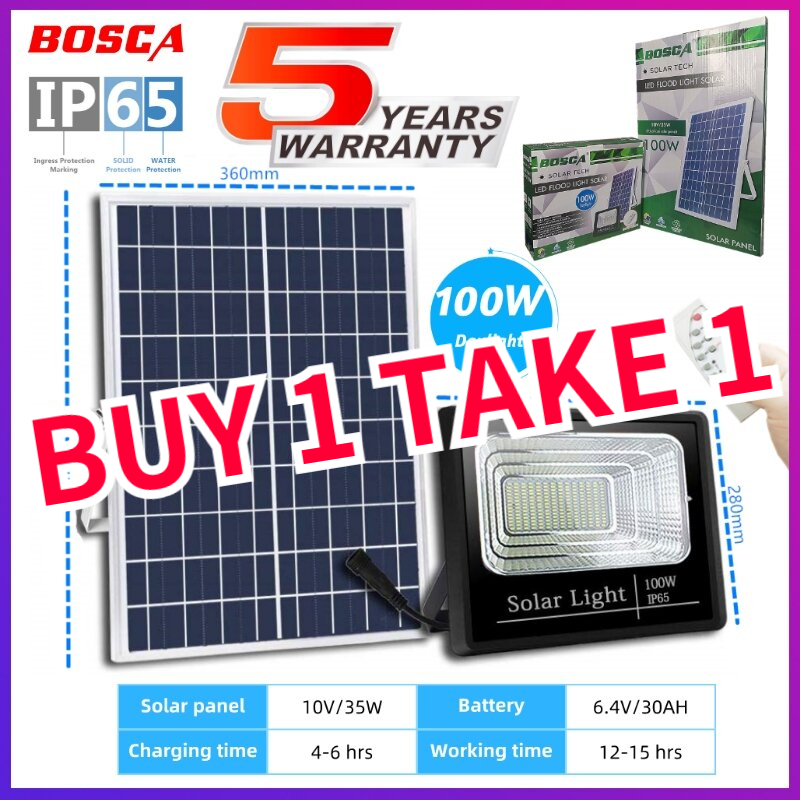 BOSCA 5 Year Warranty 25W 40W 60W 100W BUY 1 TAKE 1 Heavy Duty Solar ...