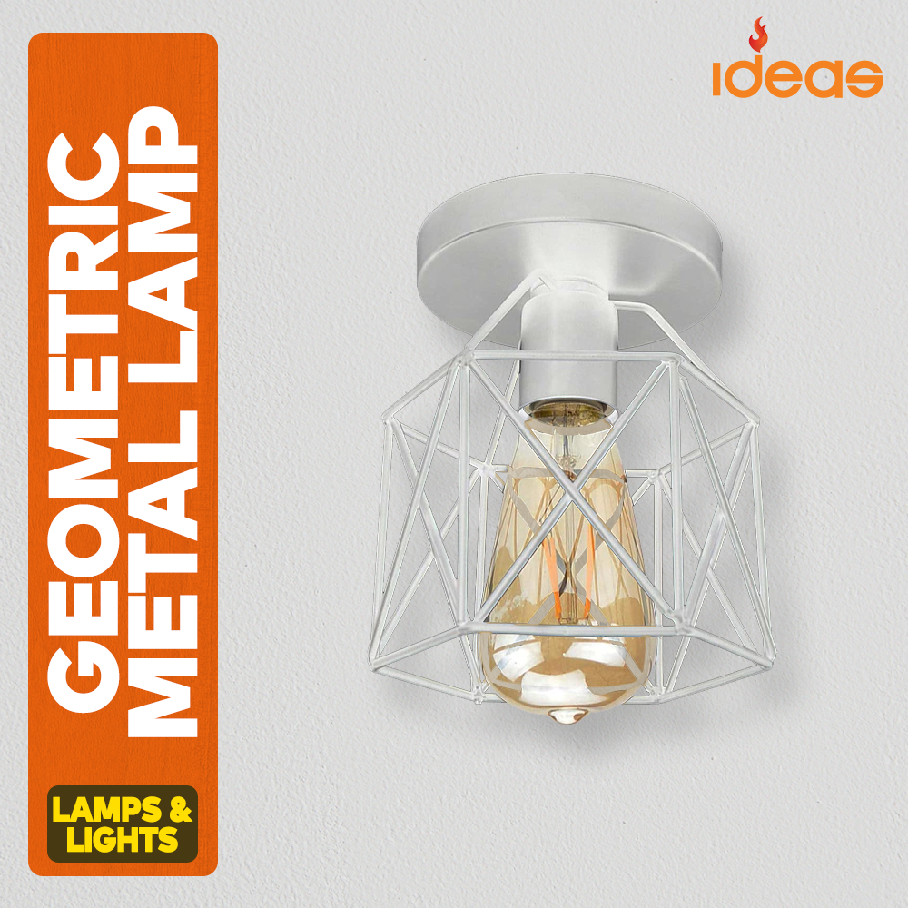 IDEAS SemiFlush Mount Ceiling Light Vintage Industrial Geometric