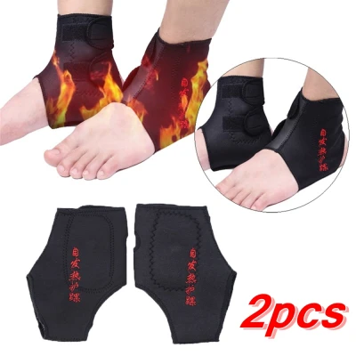 RVGCHC SHOP 1 Pair Hot Sale Arthritis Magnetic Therapy Compression Straps Brace Wrap Belt Ankle Support Protector Health Care Foot Pad