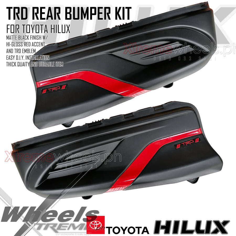 Toyota Hilux 2015-2023 Matte Black TRD Rear Bumper Cover Stepboard ...