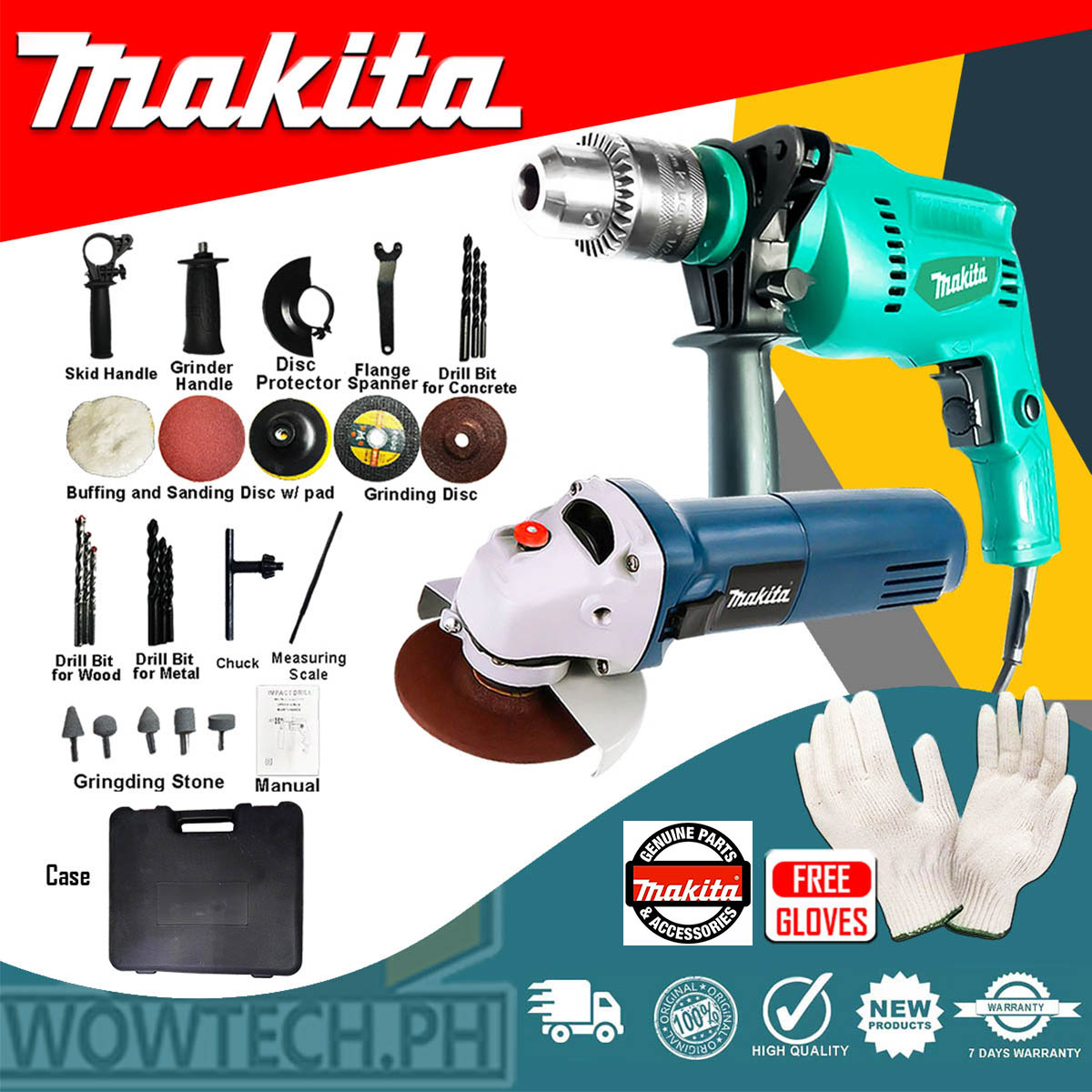 MAKITA 2 in 1 Power Tool Set 850W - Grinder And Drill In A BOX Makita ...