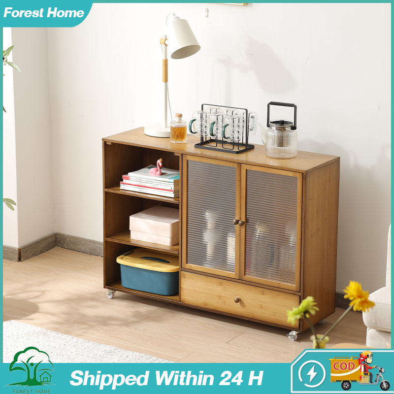 Kitchen Wooden with Door Tableware Storage with