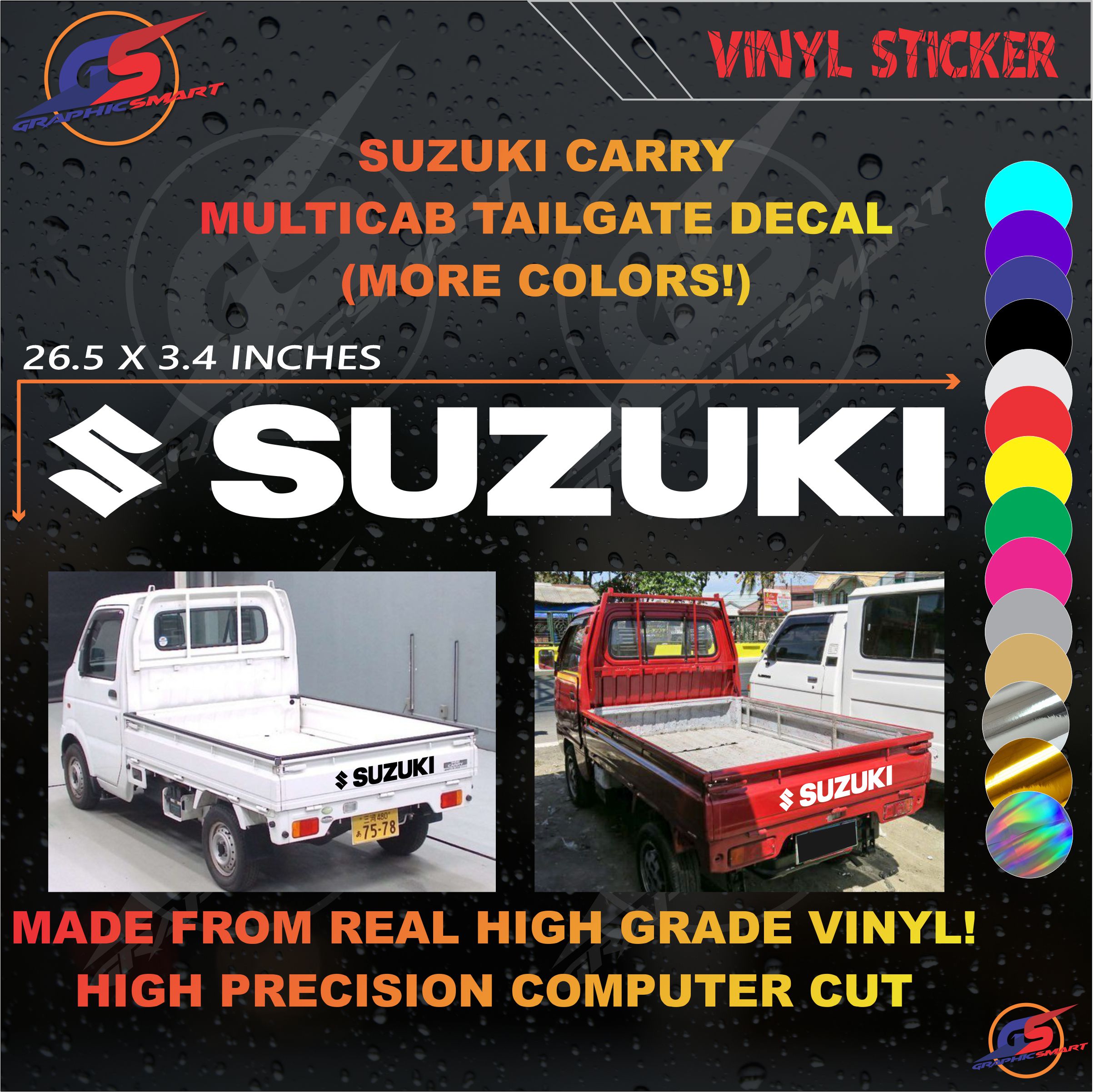 SUZUKI Multicab TailGate Decal More Colors! High Quality Vinyl Weather