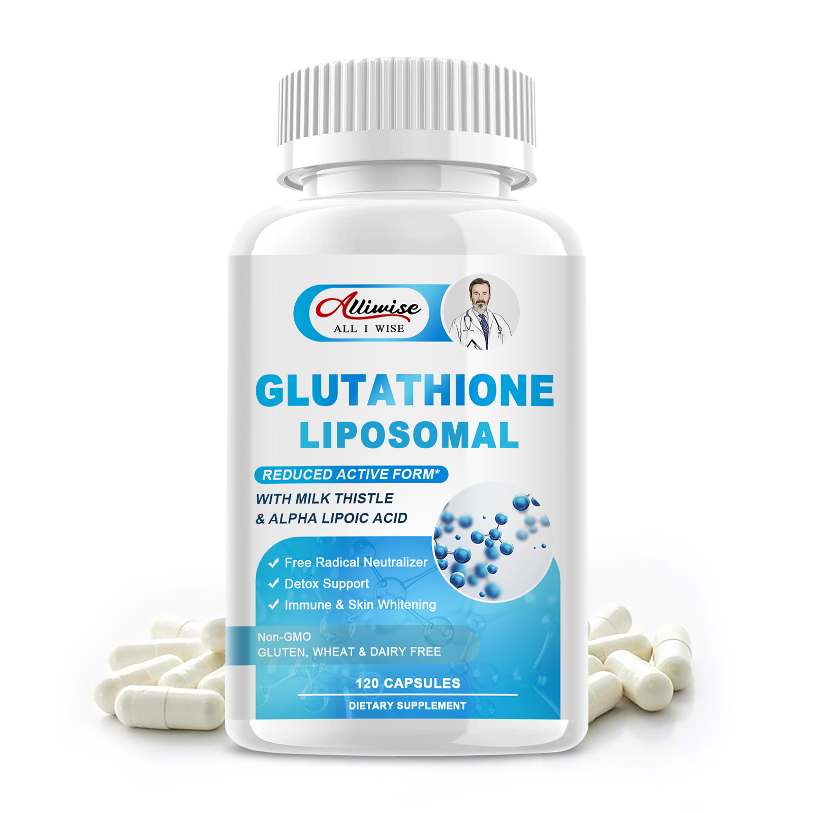 Alliwise Liposomal Glutathione 1000mg For Whitening Skin Anti-aging Immune  Health & Liver Support Enhanced Absorption Formula Advanced Encapsulation  Technology - Lazada