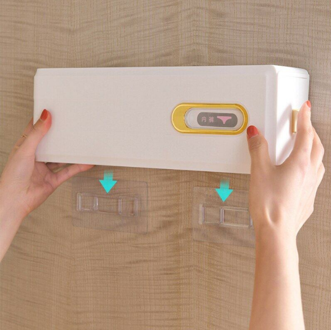 Wall Mounted Underwear Storage Box For Closet Wardrobe 6 Grid