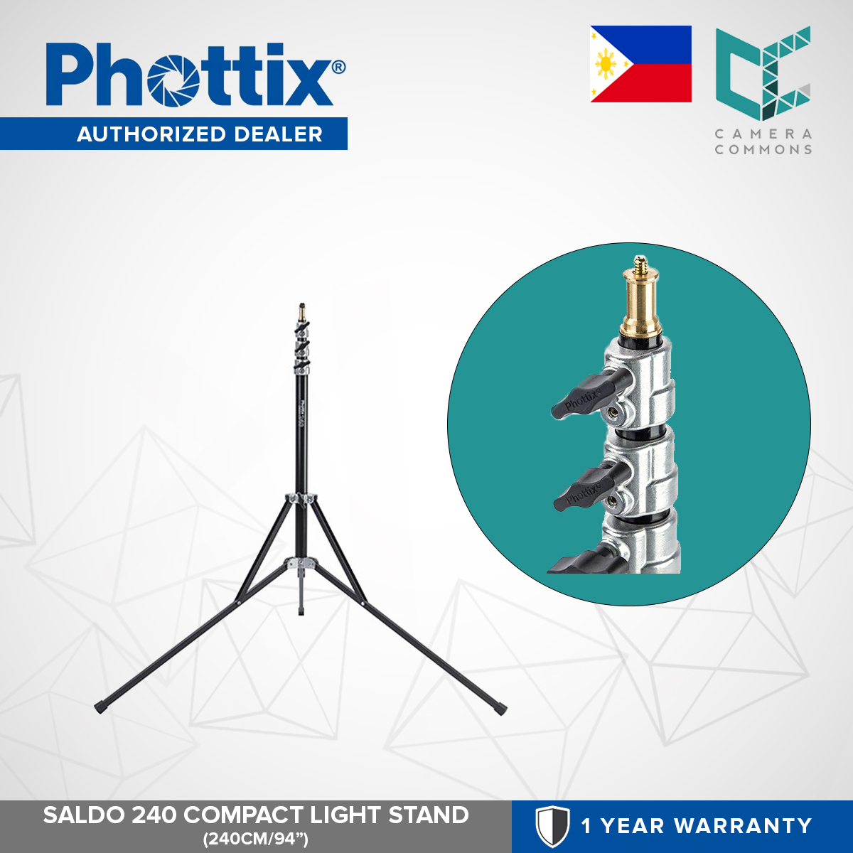 Phottix Saldo 240 Light Stand (240cm/94″) :20230228081348-00108