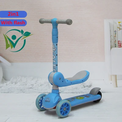 2021 New 2 in 1 kids scooter 3 to 10 years old 6 year old kids 3 wheel scooter special promotion for boys and girls scooter for kids