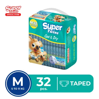 Super Twins Baby Diaper Big Pack M 32's