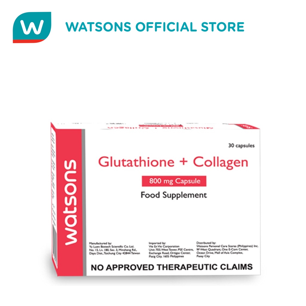 WATSONS Glutathione Collagen 800mg Capsule Food supplement (Sold per ...