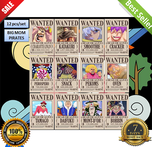 One Piece Wanted Poster Big Mom Pirates Yonko Linlin Katakuri Smoothie Cracker Perospero Snack Oven Pekoms Tamago Daifuku Mont D Or Bobbin Lazada Ph