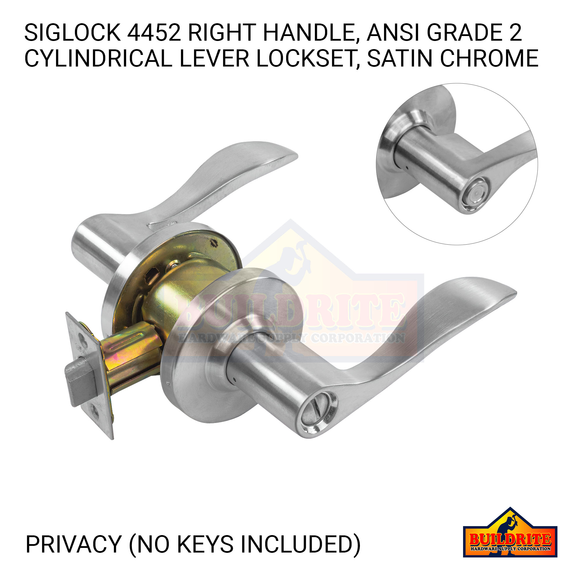 Siglock SLG.4452.R.SC Privacy Lock Right Handle ANSI Grade 2 ...