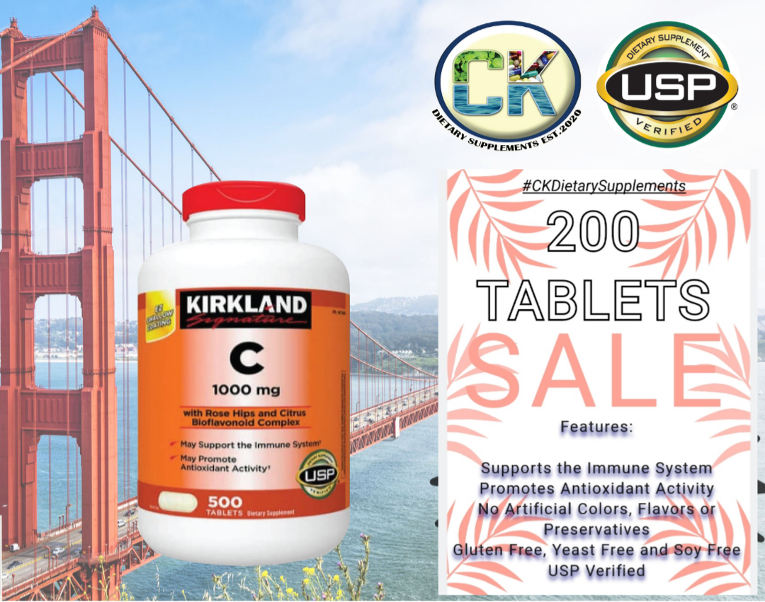 200 Tablets Kirkland Vitamin C w/ Rosehips and Citrus Bioflavonoid