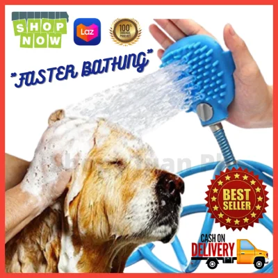100% ORIGINAL Pet Shower Hose Bathing Tool/Pet Bathing Tool for Faster Pet Bathing Combines your Bath Scrubber Water Sprayer. Quick Connects to Garden House or Shower Dog Brushes & Combs Pet Accessories Grooming