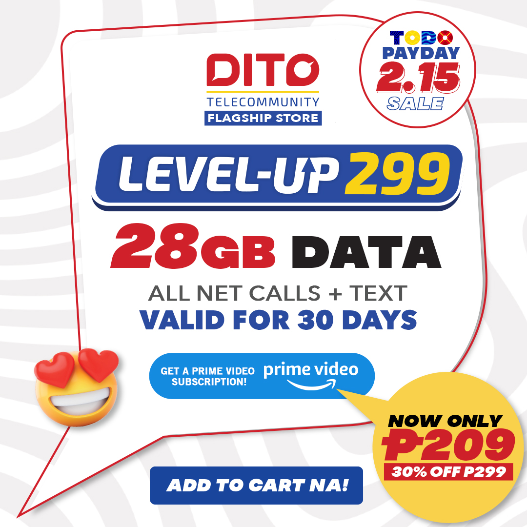 DITO Level-Up SIM Pack 299 with 28GB DATA | Lazada PH