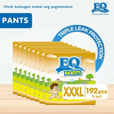 EQ Pants Big Pack XXXL (15kg up) - 24 pcs x 8 packs (192 pcs) - Diaper Pants