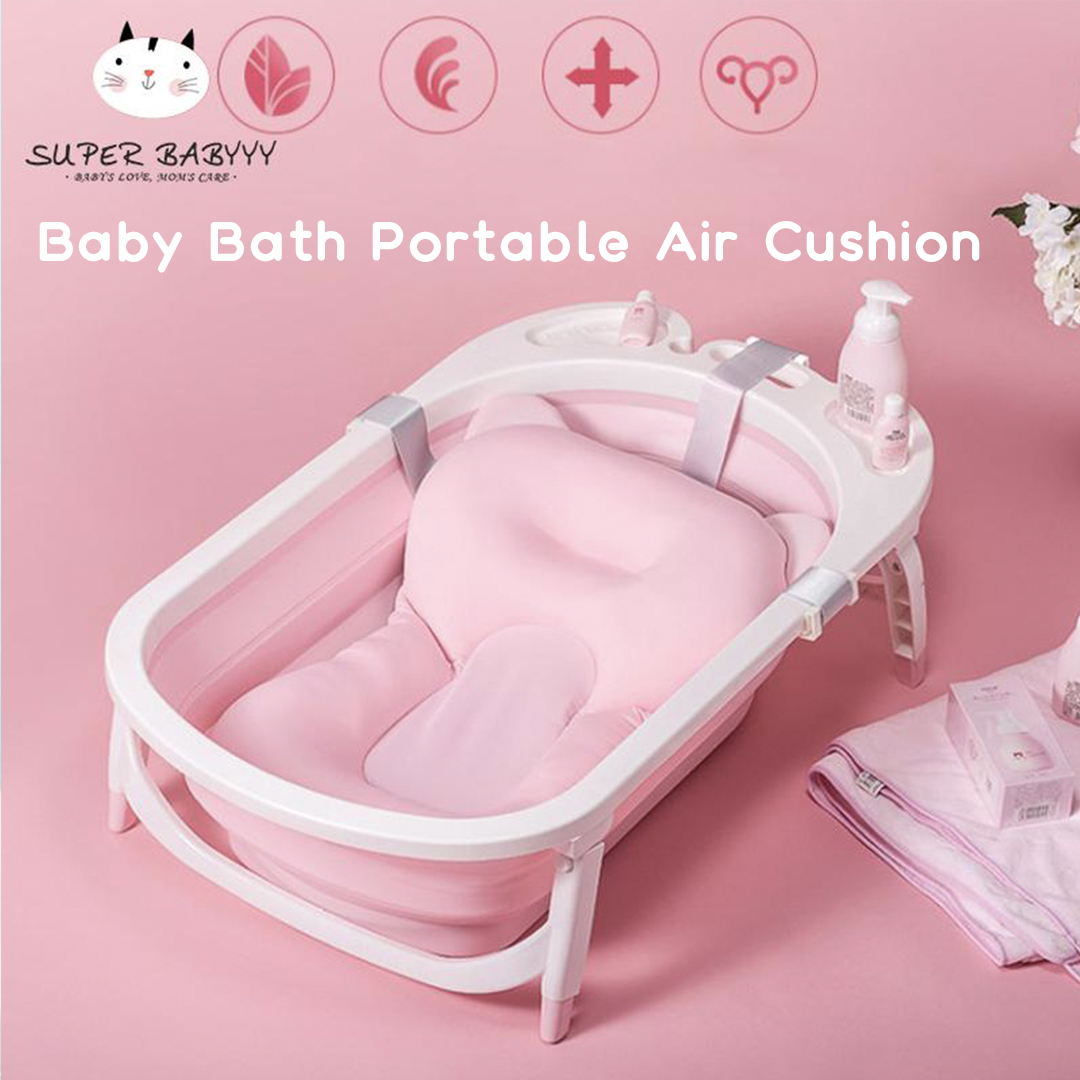 Newborn Baby Foldable Bath Tub Pad Infant Safety Shower Antiskid Cushion Net Mat
