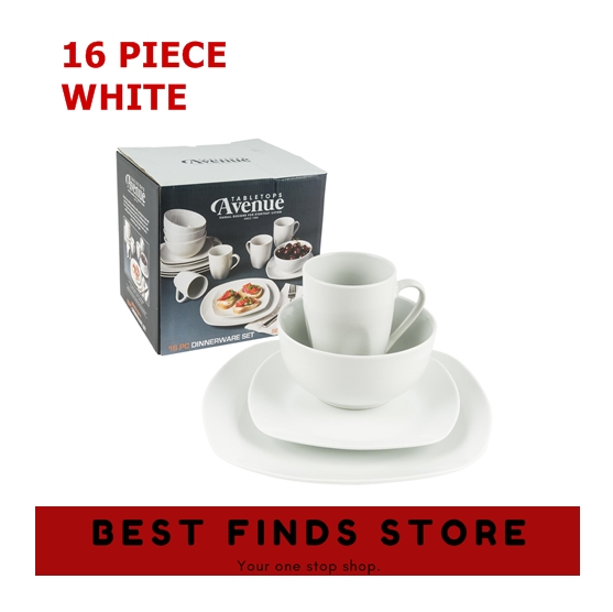 Tabletops Avenue 16 PIECES Casual Ceramic Dinnerware Set, White Lazada PH